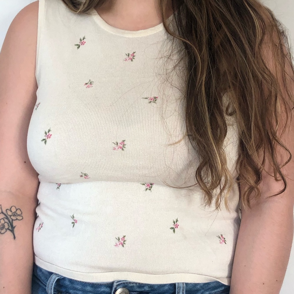 Flower Detail Tank Blouse (Ann Taylor)